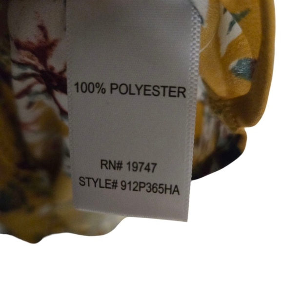 Counterparts Floral Yellow Women's  Blouse Size XL - Picture 3 of 4